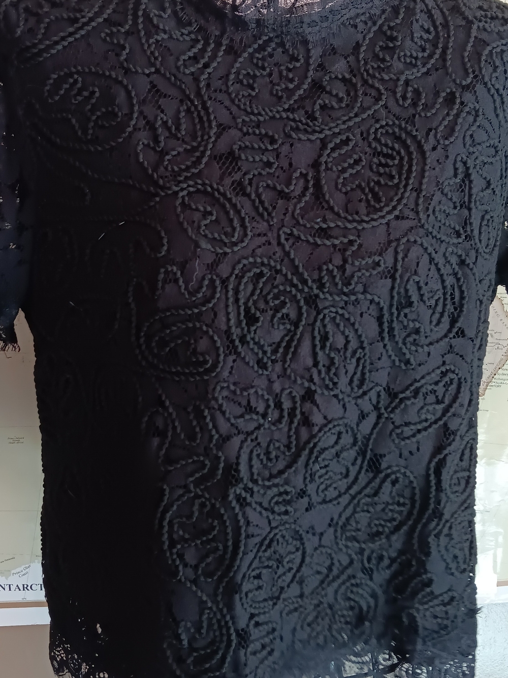Black Lace Overlay Top
